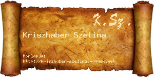 Kriszhaber Szelina névjegykártya